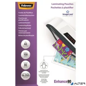 Meleglamináló fólia, 80 mikron, A5, fényes, 100 db,  FELLOWES