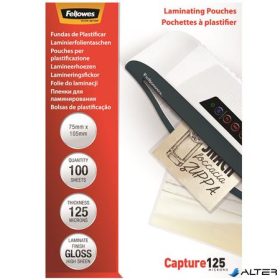 Meleglamináló fólia, 125 mikron, 75x105 mm, fényes, 100 db,  FELLOWES