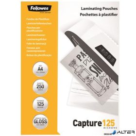   Meleglamináló fólia, 125 mikron, A4, fényes, 250 db, FELLOWES