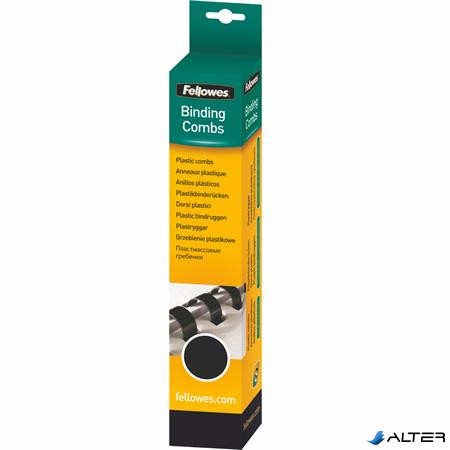 Spirál, műanyag, 10 mm, 41-55 lap, FELLOWES, 25 db, fekete