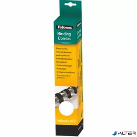 Spirál, műanyag, 12 mm, 56-80 lap, FELLOWES, 25 db, fehér