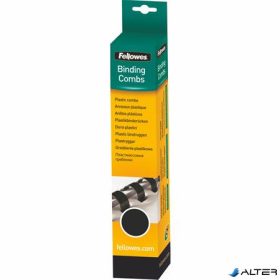 Spirál, műanyag, 12 mm, 56-80 lap, FELLOWES, 25 db, fekete