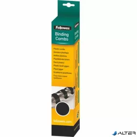 Spirál, műanyag, 14 mm, 81-100 lap, FELLOWES, 25 db, fekete