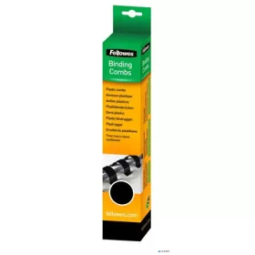Spirál, műanyag, 16 mm, 101-120 lap, FELLOWES, 25 db, fekete