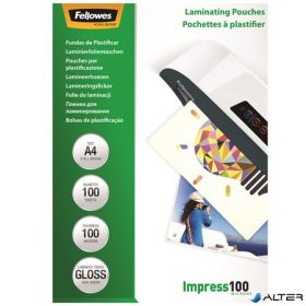 Meleglamináló fólia, 100 mikron, A4, fényes, 100 db,  FELLOWES