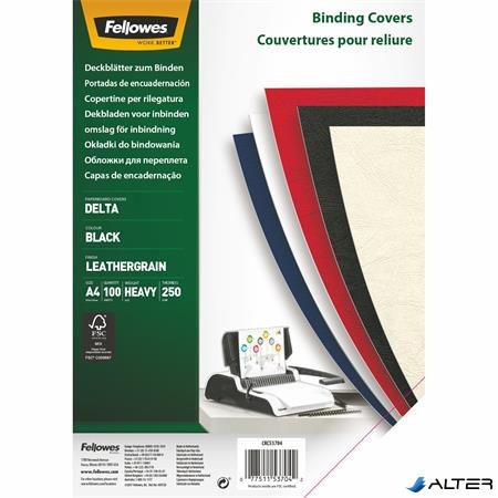 Hátlap, A4, 250 g, matt, FELLOWES "Delta", fekete, 100 db