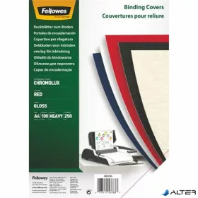   Hátlap, A4, 250 g, fényes, FELLOWES "Chromolux", piros