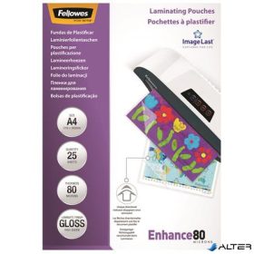 Meleglamináló fólia, 80 mikron, A4, fényes, 25 db, FELLOWES