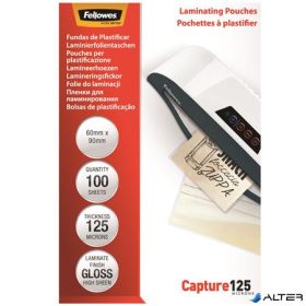 Meleglamináló fólia, 125 mikron, 60x90 mm, fényes, 100 db, FELLOWES