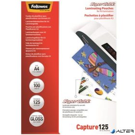   Meleglamináló fólia, 125 mikron, A4, SuperQuick, fényes, 100 db, FELLOWES