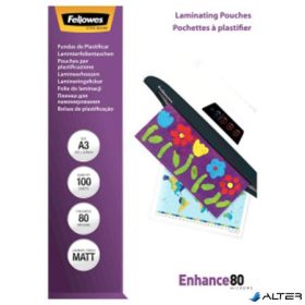 Meleglamináló fólia, 80 mikron, A3, matt, 100 db, FELLOWES