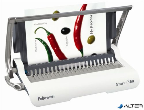 Spirálozógép, műanyag spirálkötéshez, manuális, 150 lap, FELLOWES "Star+"