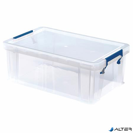 Műanyag tároló doboz, átlátszó, 10 liter, FELLOWES, 'ProStore™'