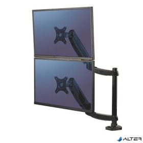   Monitortartó kar, két monitorhoz, FELLOWES, "Platinum Series™ Dual Stacking", fekete