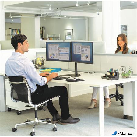 Monitortartó kar, FELLOWES, "Seasa™ Dual Horizontal", fekete