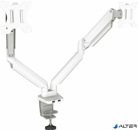 Monitortartó kar, két monitorhoz, FELLOWES "Platinum Series™ Dual", fehér