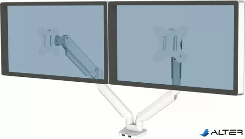 Monitortartó kar, két monitorhoz, FELLOWES "Platinum Series™ Dual", fehér
