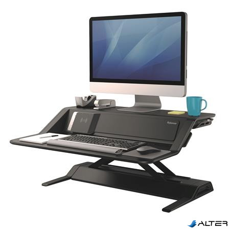 Ülő/álló munkaállomás, FELLOWES, "Lotus™ DX", fekete