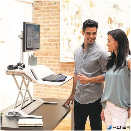 Ülő/álló munkaállomás, FELLOWES, "Lotus™ DX", fehér