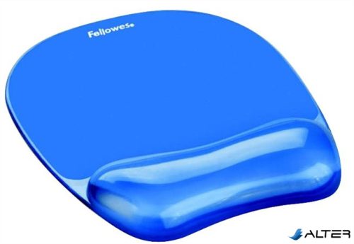 Egéralátét csuklótámasszal, géltöltésű, FELLOWES "Crystal™ Gel", kék