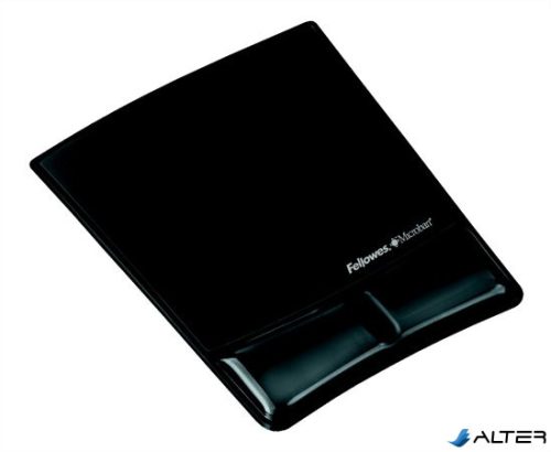 Egéralátét csuklótámasszal, FELLOWES "Health-V™ Crystal", fekete