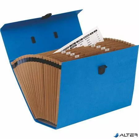 Harmonikatáska, karton, 19 rekeszes, FELLOWES "Bankers Box Handifile", kék