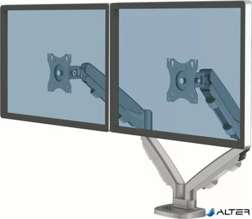 Monitortartó kar két monitorhoz, FELLOWES "Eppa™  "Dual", ezüst