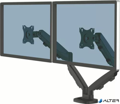 Monitortartó kar két monitorhoz, FELLOWES "Eppa™  "Dual", fekete