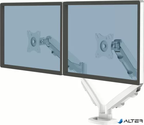 Monitortartó kar két monitorhoz, FELLOWES "Eppa™  "Dual", fehér