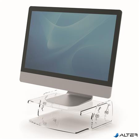 Monitorállvány, állítható, FELLOWES 'Clarity™, átlátszó