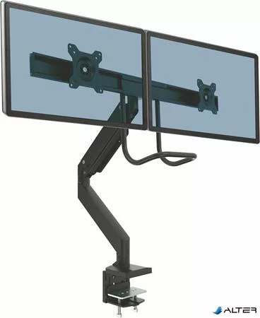 Monitortartó kar, két monitorhoz, FELLOWES "Eppa™ Crossbar", fekete
