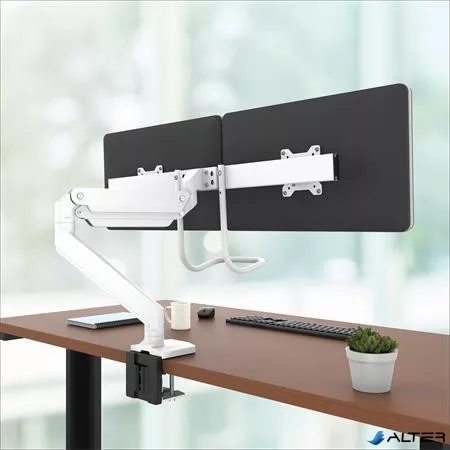 Monitortartó kar, két monitorhoz, FELLOWES "Eppa™ Crossbar", fehér