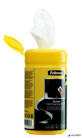 Tisztítókendő, képernyőhöz, 100 db, FELLOWES
