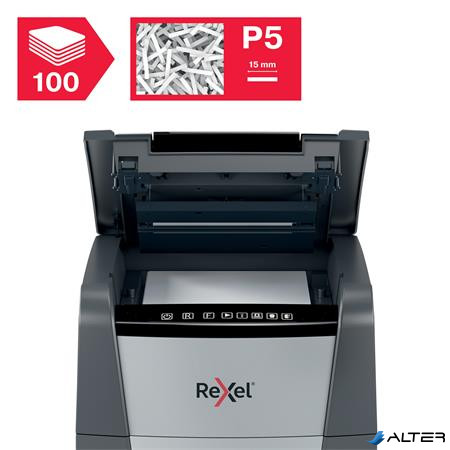 Iratmegsemmisítő, mikrokonfetti, 100 lap, REXEL 'Optimum AutoFeed+ 100M'