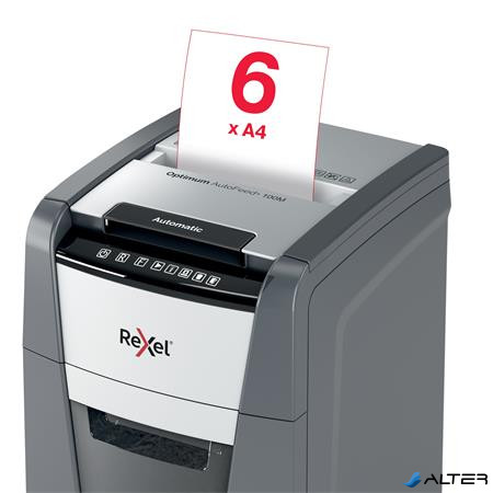 Iratmegsemmisítő, mikrokonfetti, 100 lap, REXEL 'Optimum AutoFeed+ 100M'
