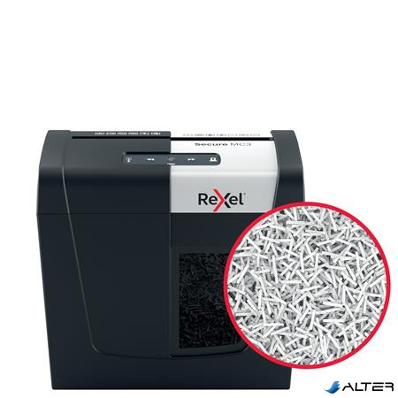 Iratmegsemmisítő, mikrokonfetti, 3 lap, REXEL, 'Secure MC3'