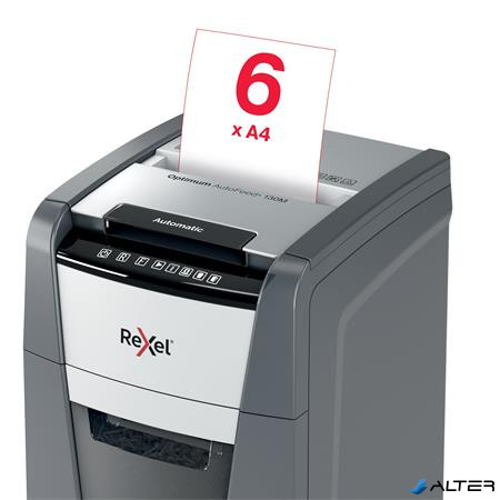 Iratmegsemmisítő, mikrokonfetti, 130 lap, REXEL, 'Optimum AutoFeed+ 130M'