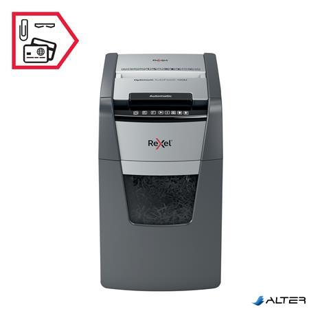 Iratmegsemmisítő, mikrokonfetti, 130 lap, REXEL, 'Optimum AutoFeed+ 130M'