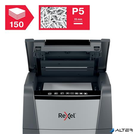Iratmegsemmisítő, mikrokonfetti, 150 lap, REXEL "Optimum AutoFeed+ 150M"