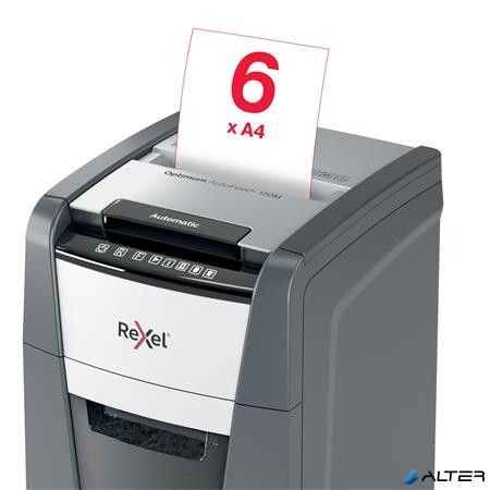 Iratmegsemmisítő, mikrokonfetti, 150 lap, REXEL "Optimum AutoFeed+ 150M"