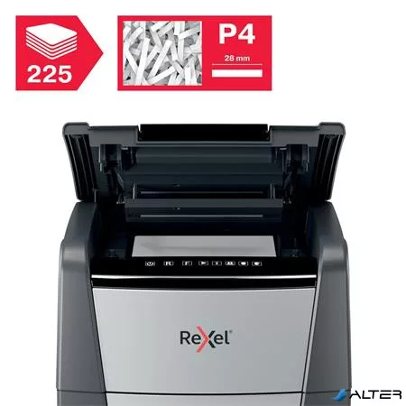 Iratmegsemmisítő, konfetti, 225 lap, REXEL, 'Optimum AutoFeed+ 225X'