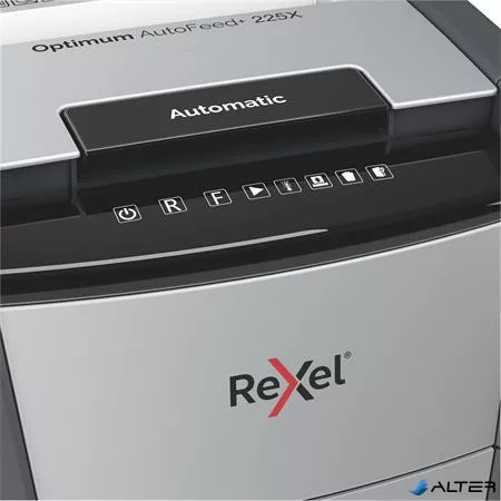 Iratmegsemmisítő, konfetti, 225 lap, REXEL, 'Optimum AutoFeed+ 225X'