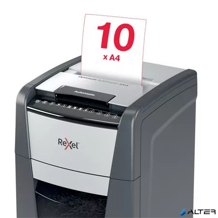 Iratmegsemmisítő, konfetti, 300 lap, REXEL, "Optimum AutoFeed+ 300X"