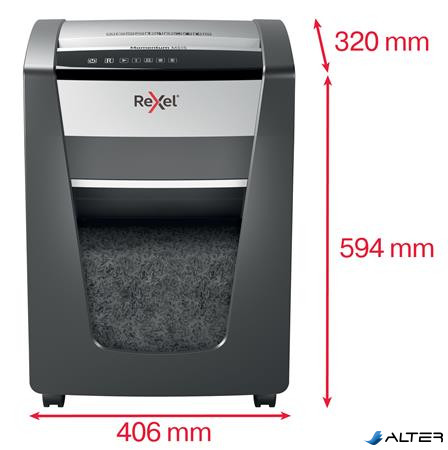 Iratmegsemmisítő, mikrokonfetti, 15 lap, REXEL, "Momentum M515"