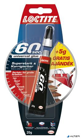 Ragasztó, általános, 20 g, HENKEL "Loctite 60 sec."