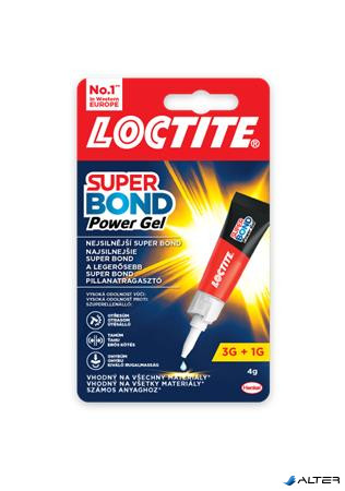 Pillanatragasztó gél, 4 g, HENKEL "Loctite Super Bond Power Gél"
