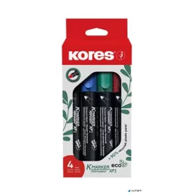   Alkoholos marker készlet, 3 mm, kúpos, KORES 'ECO K-Marker XP1', 4 különböző szín