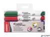 Tábla- és flipchart marker készlet, 3 mm, kúpos, KORES "K-Marker XW1", 4 különböző szín