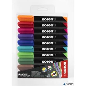   Alkoholos marker, 3 mm, kúpos, KORES 'K-Marker XP1', 10 különböző szín