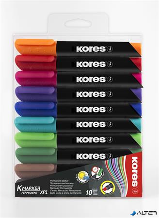 Alkoholos marker, 3-5 mm, kúpos, KORES 'K-Marker', 10 különböző szín